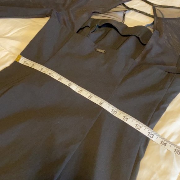 Guess Black 3/4 Sheer Sleeve Dress - Size 6 - Picture 9 of 14
